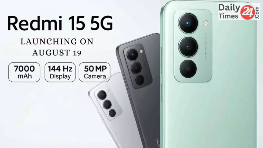 Redmi 15 5G भारत में आज लॉन्च 7,000mAh बैटरी, 144Hz डिस्प्ले, और Snapdragon 6s Gen 3 के साथ धमाल!