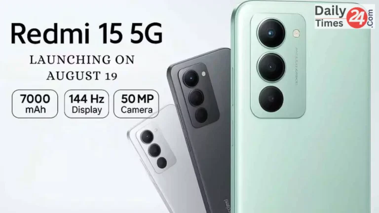 Redmi 15 5G भारत में आज लॉन्च 7,000mAh बैटरी, 144Hz डिस्प्ले, और Snapdragon 6s Gen 3 के साथ धमाल!