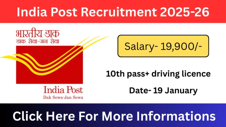 India Post Staff Car Driver Recruitment 2025