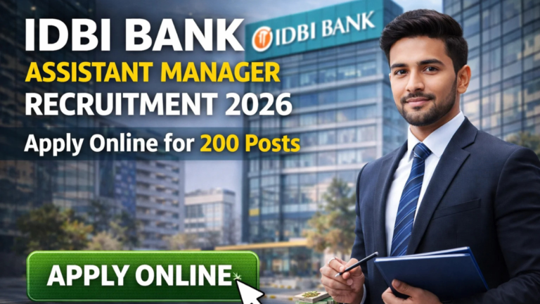 IDBI Bank Assistant Manager Recruitment 2026